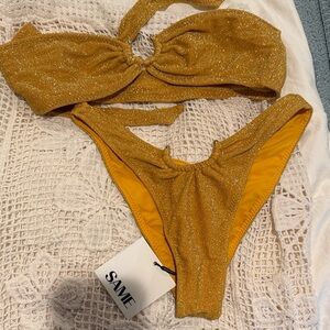SAME Women's Gold Bikini Set